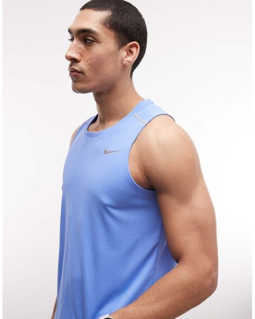 Nike Blue Miler Dri-fit Vest for men