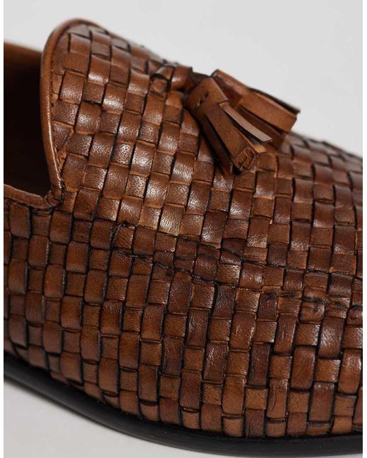 ASOS Brown Slim Loafers With Tassel for men