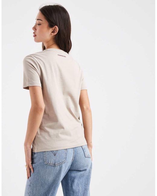 ONLY Natural Cherry Graphic Print Boxy T-shirt