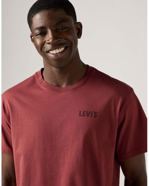 Camiseta Roja Holgada De Algodón Levi's de hombre de color Red