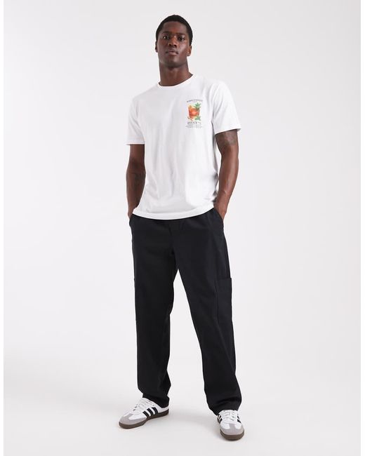 Brave Soul White Short Sleeve Cocktail Graphic T-Shirt for men