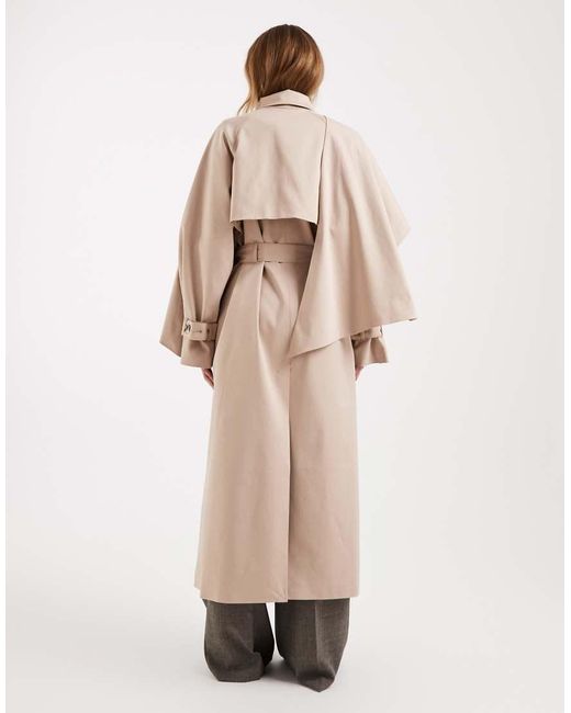 ASOS Natural Scarf Detail Trench Coat