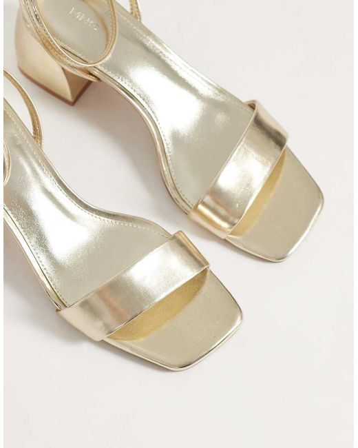 Mango White Teen Square Toe Heeled Sandal