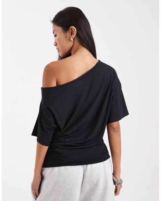 Collusion Black Off Shoulder Drapey Top