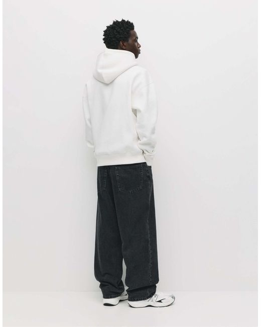 Pull&Bear – basic-kapuzenpullover in White für Herren
