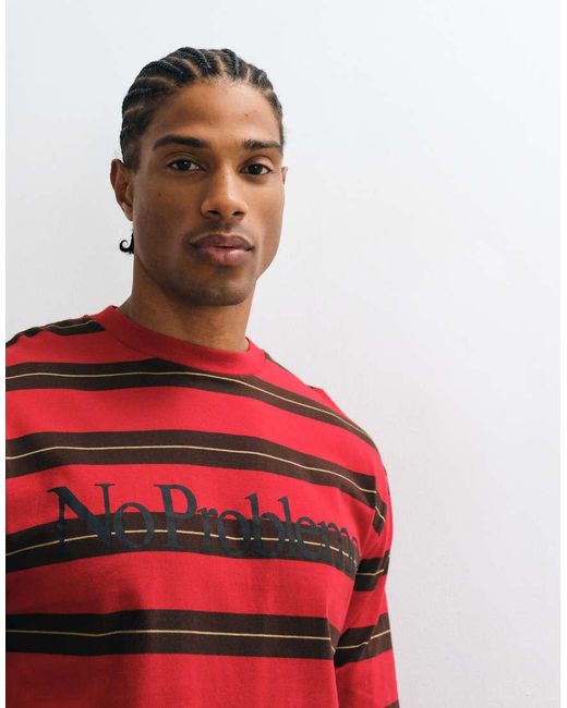 No Problemo Red Long Sleeve Large Front Logo T-shirt for men
