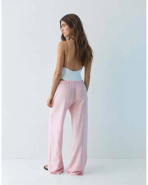 Pull&Bear Pink – jogginghose aus leinenmix