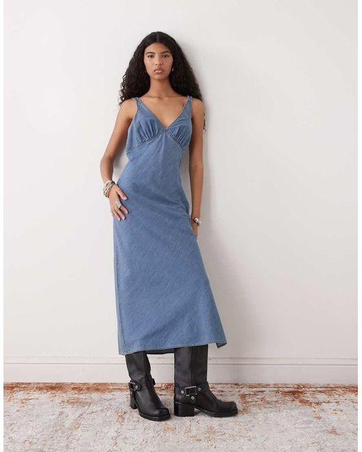 Wrangler Blue Bias Slip Dress