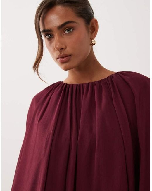 ASOS Red Full Volume Cape Maxi Dress With Godets