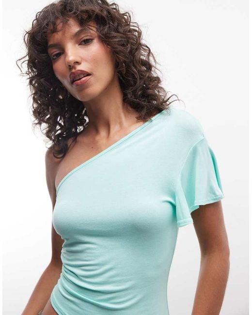 Collusion Blue One Shoulder Top