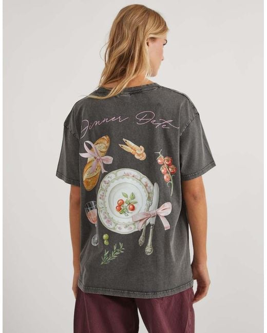 Skinnydip London Gray Dinner Date T-Shirt