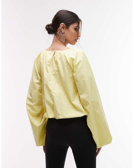 ASOS Natural Volume Bubble Hem Blouse