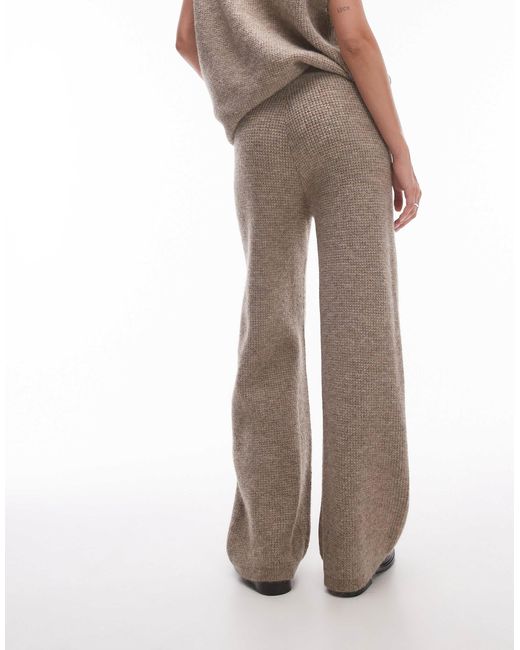 Pantalon d'ensemble en maille - grège TOPSHOP en coloris Natural