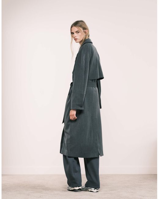 ASOS Blue Soft Tailored Trench
