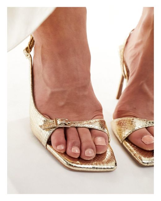 Sandalias doradas minimalistas ASOS de color White