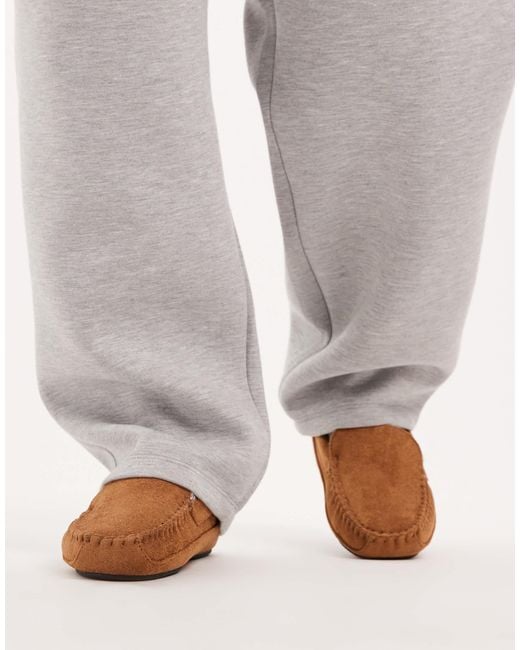 ASOS Gray Moccasin Slippers for men