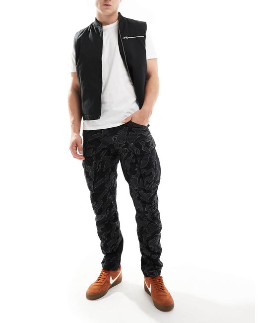 G-Star – rovic – schmal zulaufende cargohose in Black für Herren
