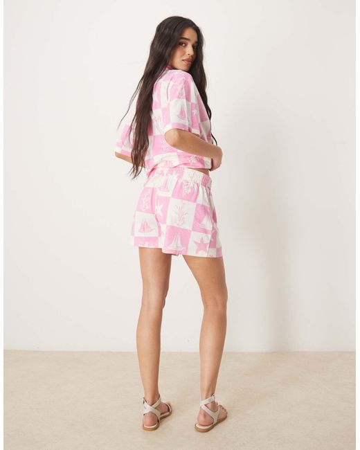 ASOS Pink Linen Look Short