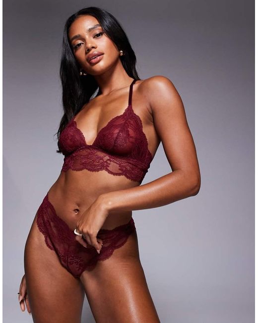 ASOS Brown Lola Lace Longline Bralette