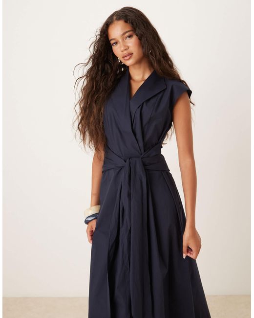 Mango Blue – kurzärmliges kleid