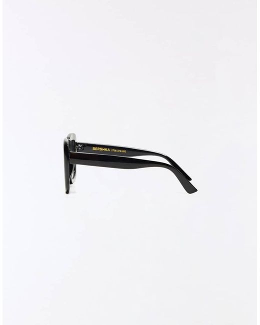 Bershka Black Square Plastic Sunglasses