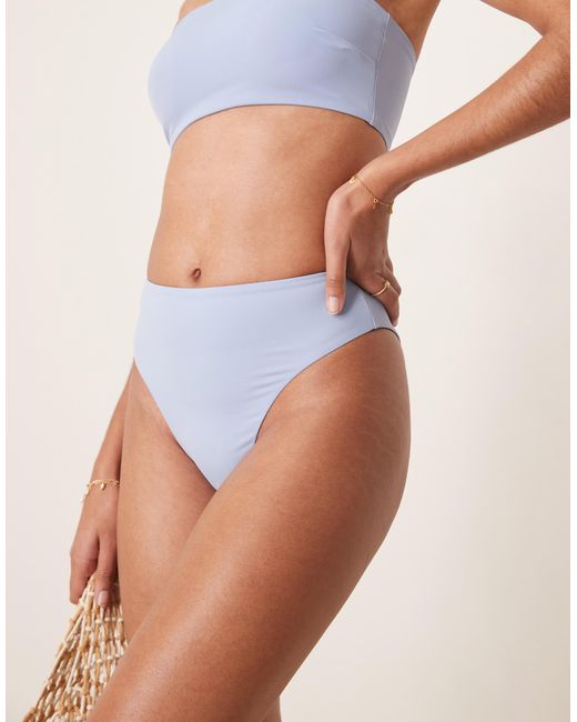 ASOS Blue Maya Mix And Match High Leg High Waist Bikini Bottom
