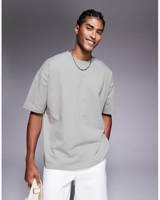 ASOS Oversized T-Shirt Met Grafische Paris-Tekstprint in het Gray voor heren