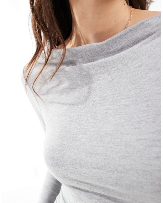 Miss Selfridge Gray – langärmliges oberteil