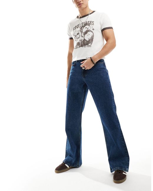 ASOS Blue Vintage Flare Jeans for men