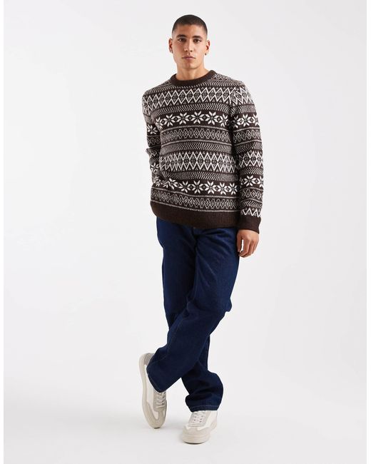 Pull ras Threadbare pour homme en coloris Gray