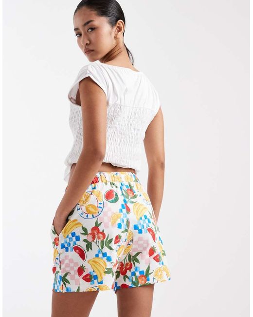 Threadbare White Jersey Pull On Shorts With Drawstring