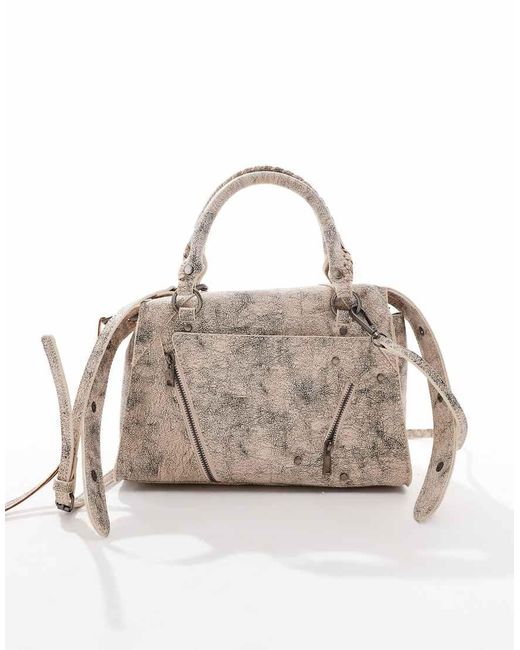 Bershka Natural Faux Leather Mini Handbag