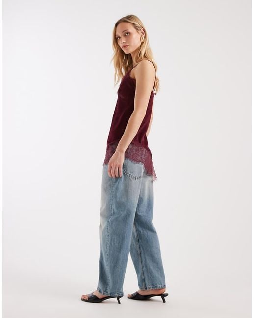 ASOS Blue Asos Design Petite Slim Barrel Jeans
