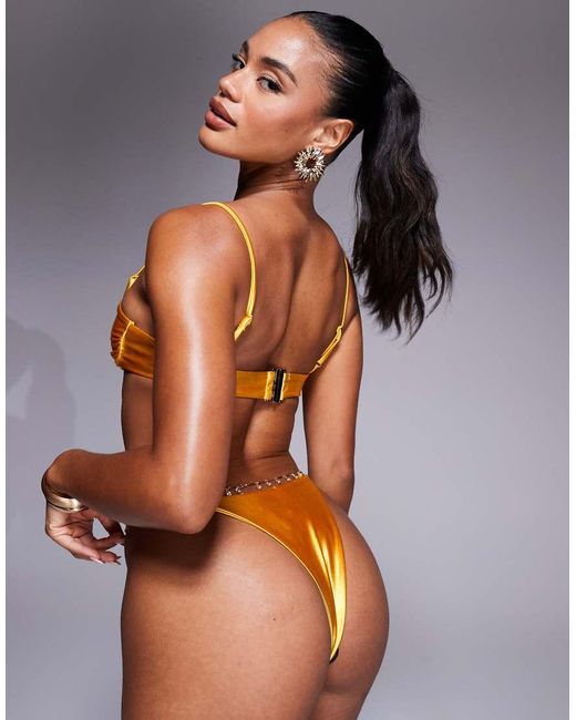SIMMI Orange Sari Bikini Bottoms