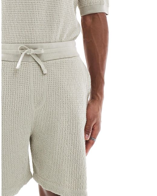 Boss Natural Amoffle Waffle Regular Shorts for men