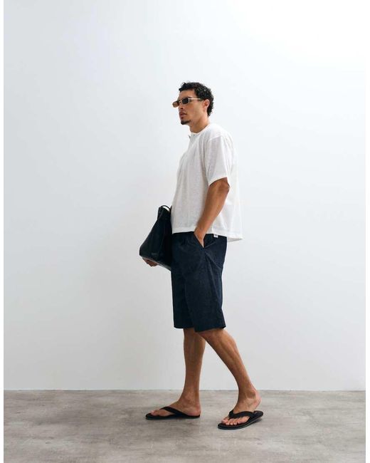 ASOS White Boxy Oversized T-shirt With Henley Neck for men