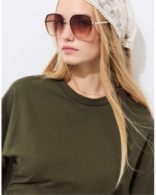 Stradivarius Green Short T-Shirt Dress