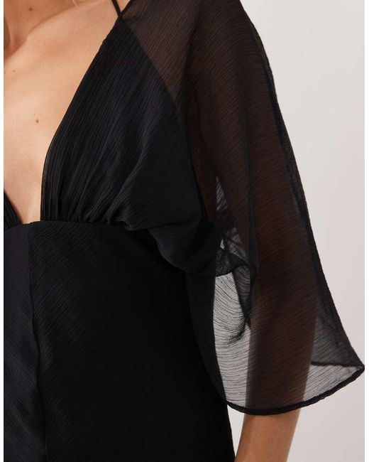 ASOS Black Shoulder Skim Bias Hi-low Hem Maxi Dress
