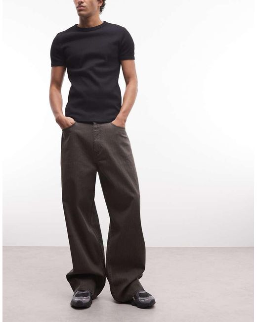 Weekday Brown Low Rise Baggy Fit Trousers