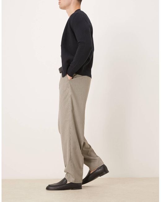 ASOS Natural Smart Oversized Tapered Trousers for men