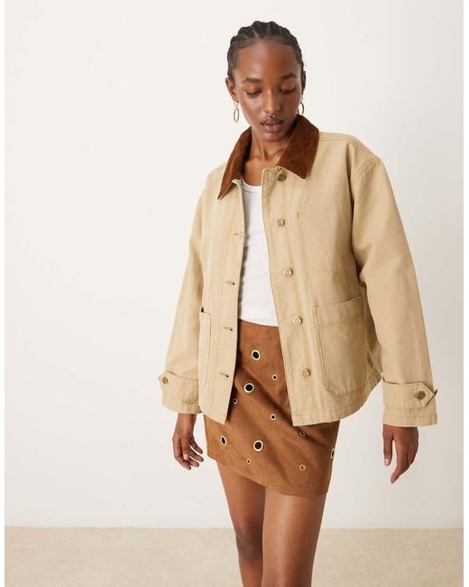 Gant Gray Workwear Jacket With Cord Collar