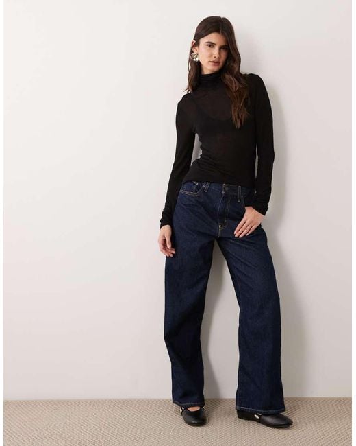 ASOS Black Sheer Second Skin Knit Roll Neck Top