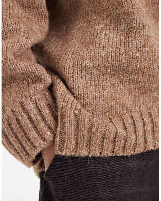 ASOS Blue Oversized Crew Neck Sweater With Curved Hem