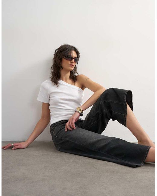 TOPSHOP White Light Weight Wide Crop Jean