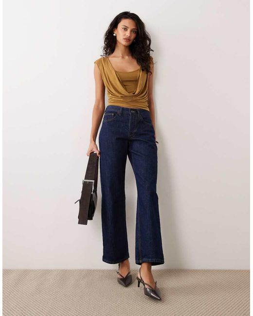 Motel Blue Rinsha Cowl Neck Cupro Top