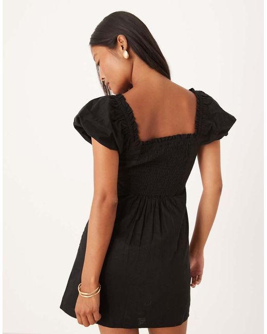 Nobody's Child Petite Black Ramona Flutter Sleeve Mini Dress