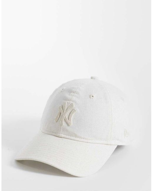 KTZ White Ny Yankees 9Forty Linen Cap