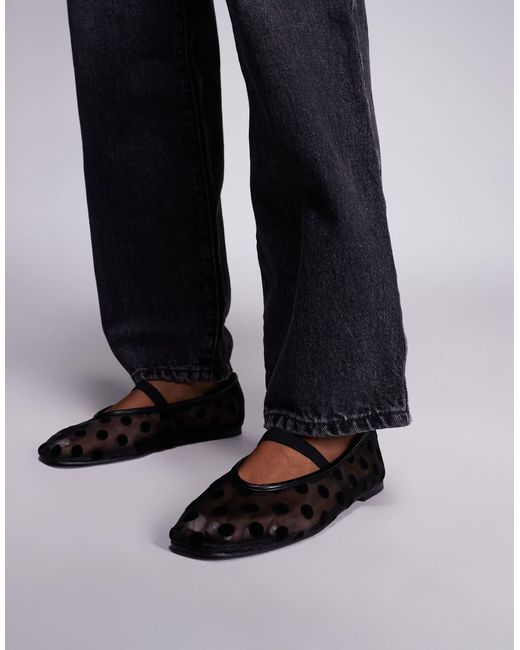 Public Desire Black – lullaby – ballerinas aus netzstoff