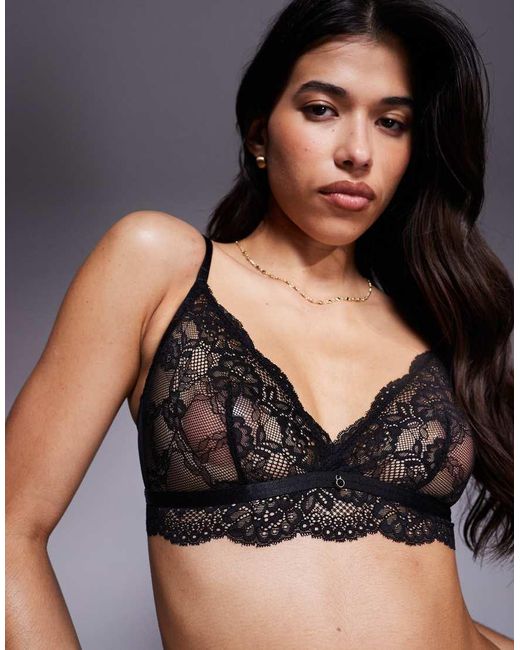 Bralette Sin Relleno De Encaje Sexy Lace De Ann Summers de color Black
