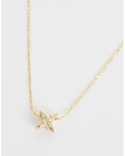Orelia White Fine Pave Cross Collar Necklace